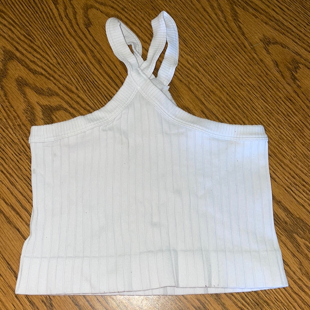 White striped crop top